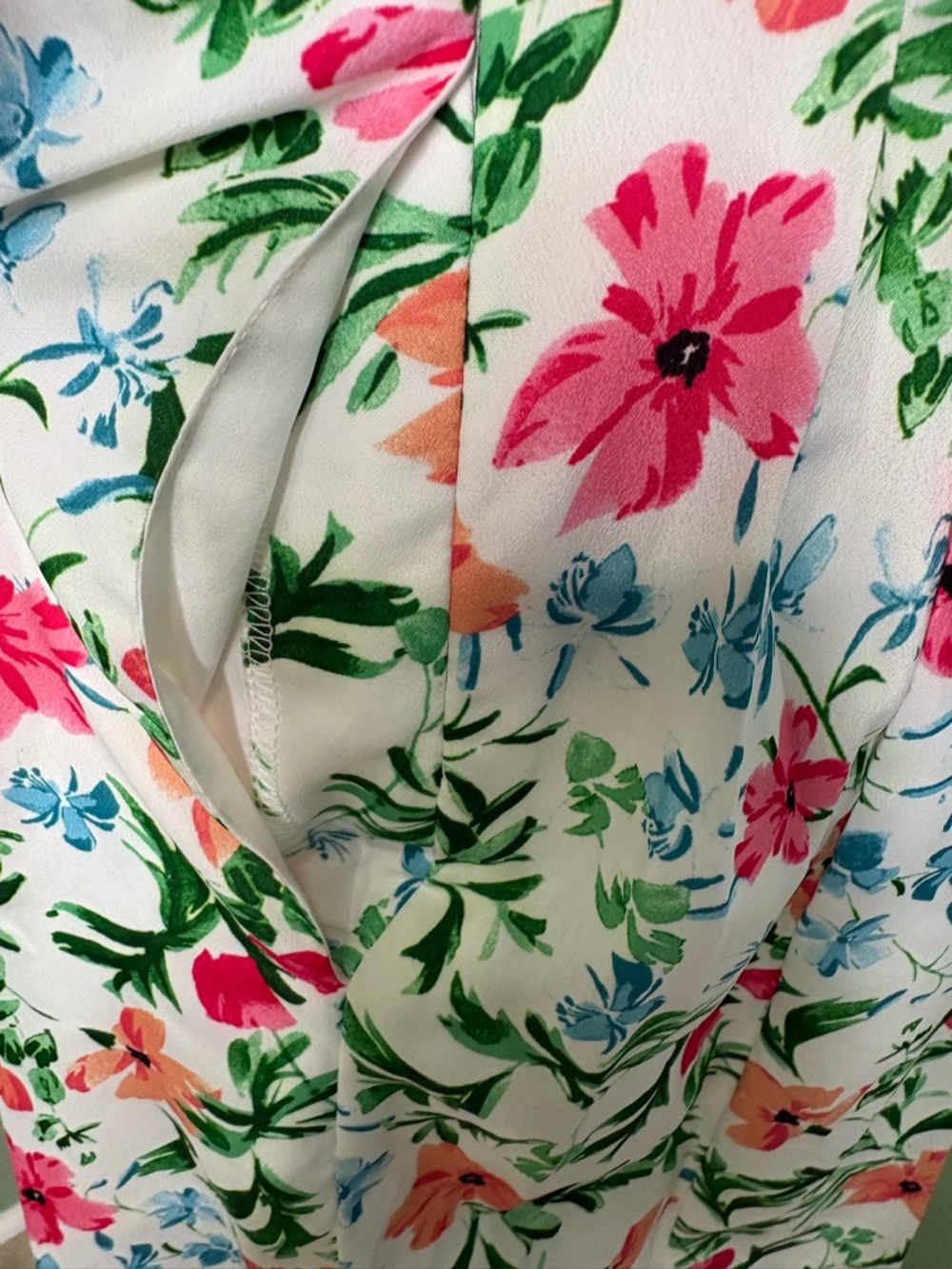 Kensie White Floral Midi Dress with Pink & Green Print - Picture 6 of 14